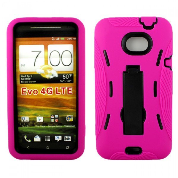 Wholesale HTC Evo 4G LTE Armor Hybrid (Pink - Black)